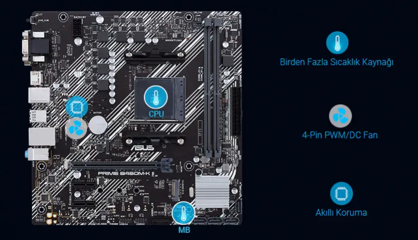 ASUS Prime B450M-K II AMD Soket AM4 DDR4 4400(OC)MHz Micro ATX Anakart