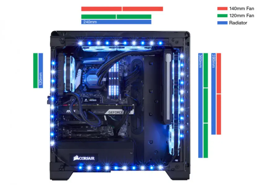 Corsair Crystal 570X RGB Mirror Black CC-9011126-WW ATX Mid-Tower Gaming Kasa