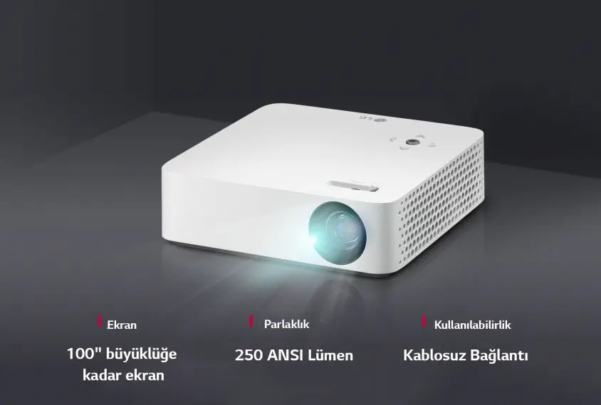 LG PH30N 1280 x 720 250 ANSI Lümen LED Bataryalı Projeksiyon Cihazı