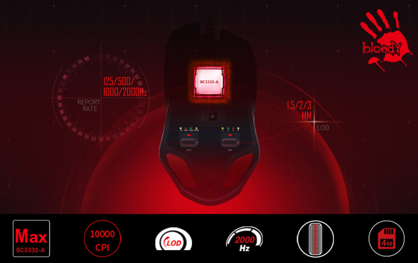Bloody W60 Max Kablolu Kırmızı Gaming Mouse