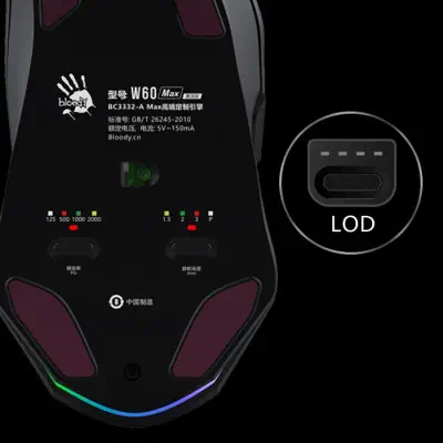 Bloody W60 Max Kablolu Kırmızı Gaming Mouse