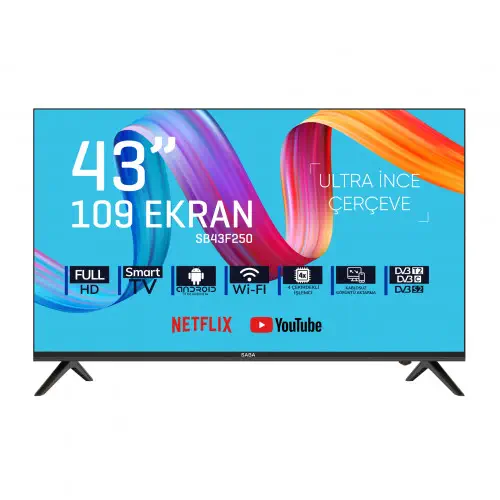 SABA SB43F250 43 inç 109 Ekran Frameless Full HD Android Smart LED TV