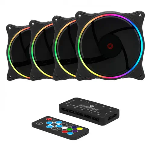 Frisby FCL-F1264B 4x120mm Double Slim Ring RGB Kasa Fanı