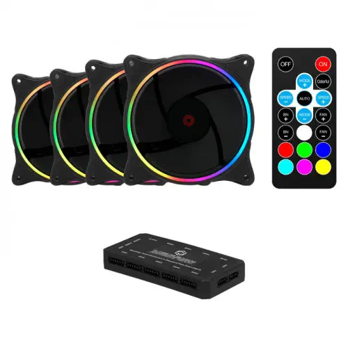 Frisby FCL-F1264B 4x120mm Double Slim Ring RGB Kasa Fanı