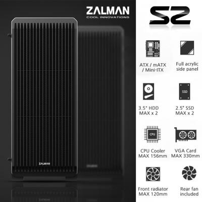 Zalman S2 ATX Mid-Tower Gaming Kasa
