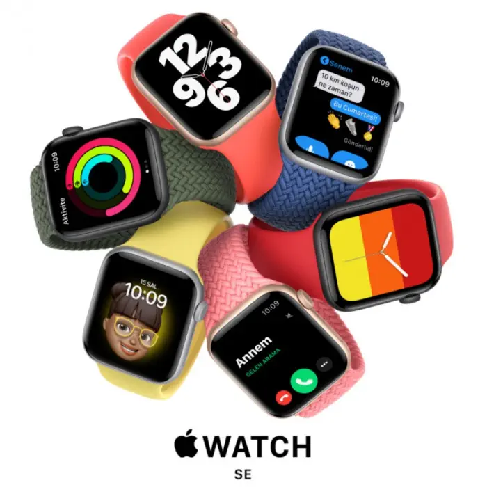 Apple Watch SE GPS 44mm Uzay Grisi Alüminyum Kasa ve Gece Yarısı Spor Kordon MKQ63TU/A 