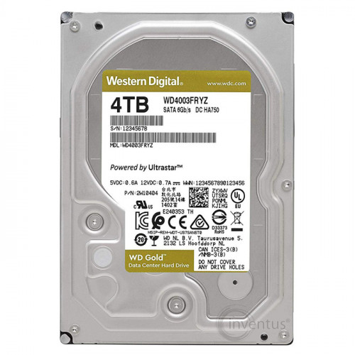 WD Gold WD4003FRYZ 4TB 3.5″ SATA3 Harddisk