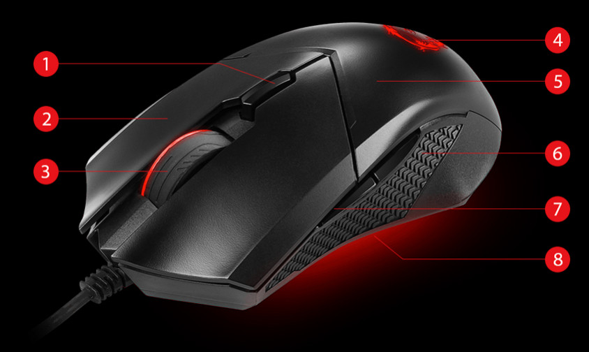 MSI Clutch GM08 Kablolu Gaming Mouse