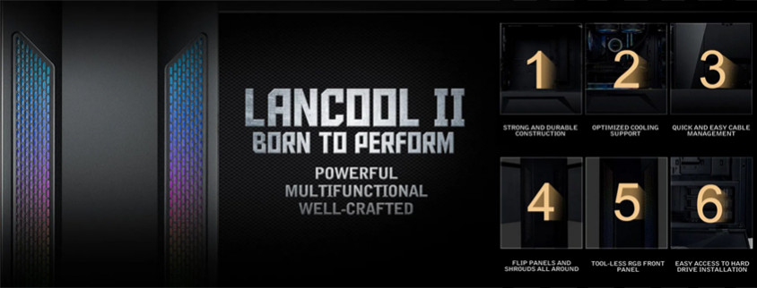 Lian Li Lancool II - X Black E-ATX Mid-Tower Gaming Kasa