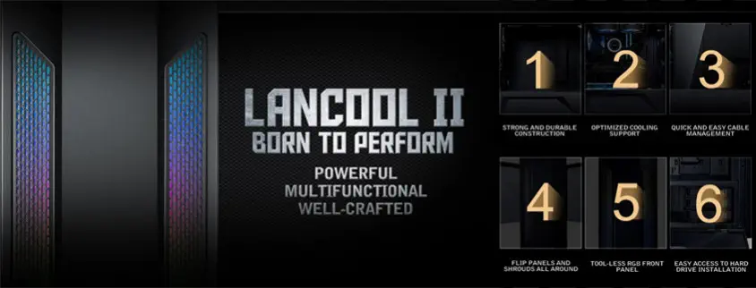 Lian Li Lancool II Siyah Mid-Tower E-ATX Gaming (Oyuncu) Kasa
