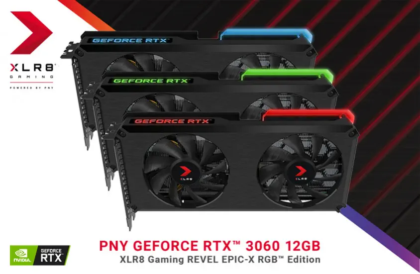 PNY GeForce RTX 3060 LHR 12GB XLR8 Gaming Revel Epic-X RGB Dual Fan Gaming Ekran Kartı