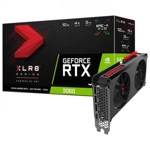 PNY GeForce RTX 3060 LHR 12GB XLR8 Gaming Revel Epic-X RGB Dual Fan Gaming Ekran Kartı