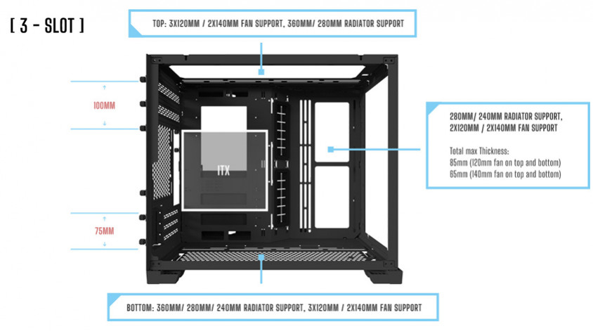 Lian Li O11 Dynamic Mini White O11D MINI-W ATX Mini-Tower Gaming Kasa