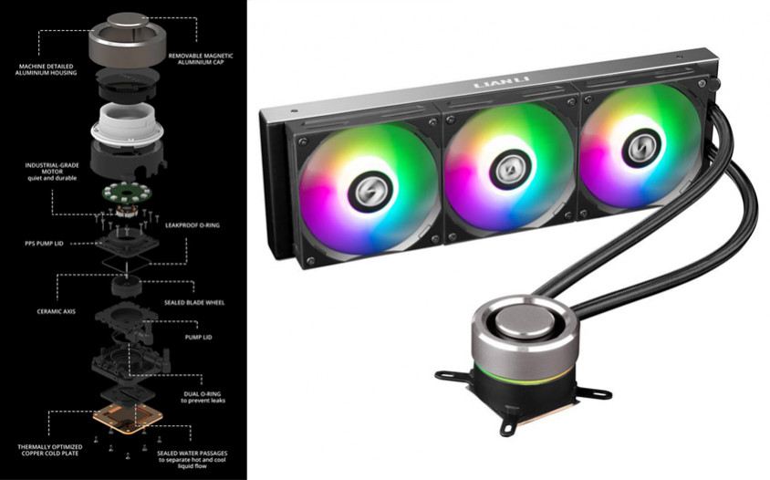 Lian Li Galahad AIO 360mm Siyah RGB İşlemci Sıvı Soğutucu (G89.GA360B.01)