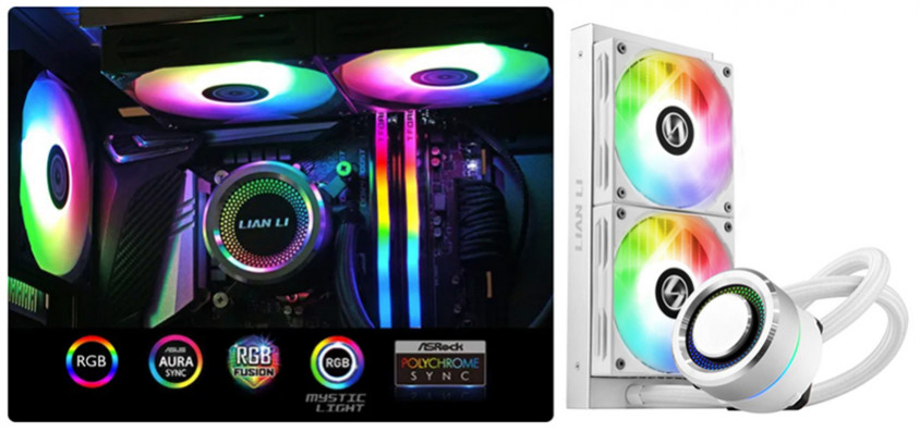 Lian Li Galahad AIO 240 White 240mm RGB Beyaz İşlemci Sıvı Soğutucu (G89.GA240A.01)