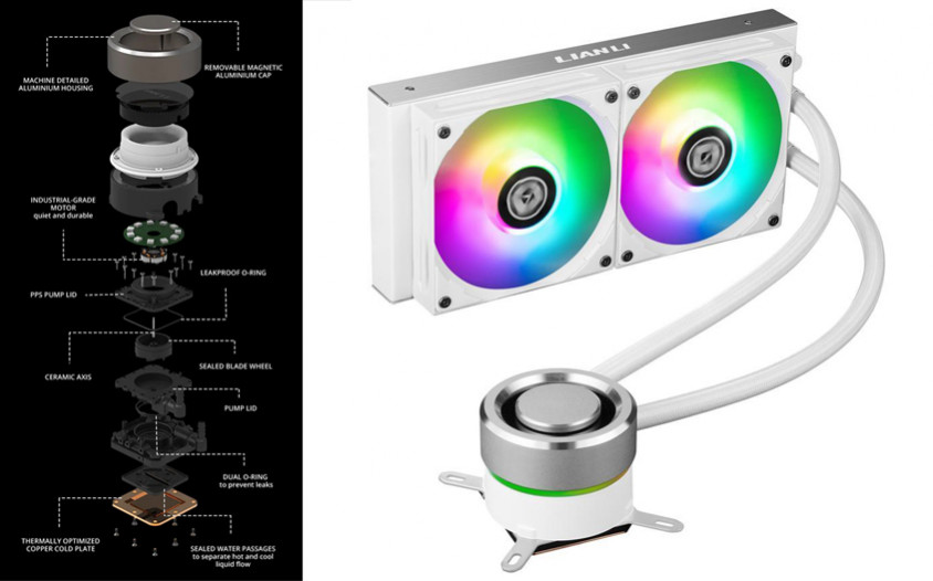 Lian Li Galahad AIO 240 White 240mm RGB Beyaz İşlemci Sıvı Soğutucu (G89.GA240A.01)