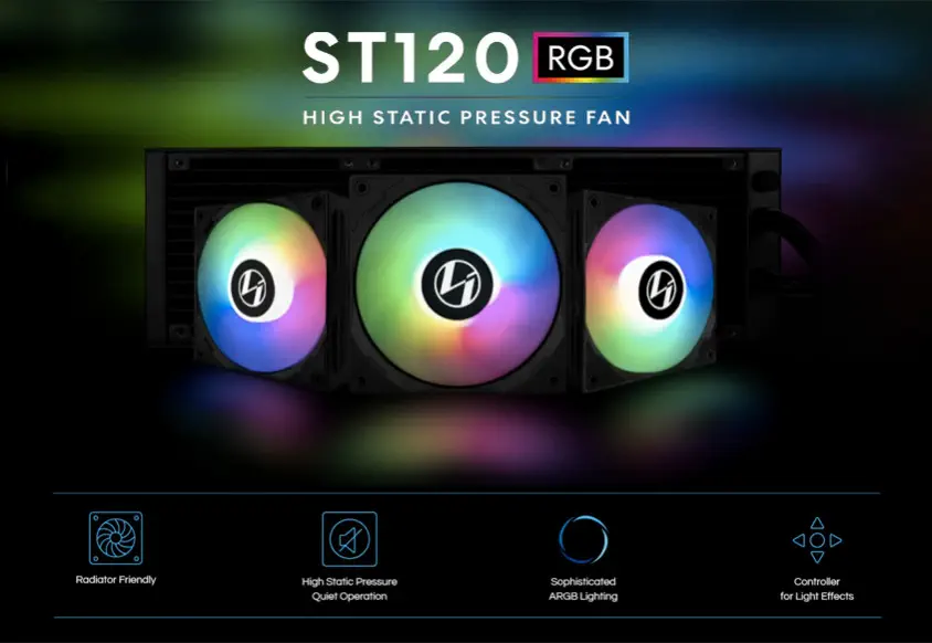 Lian Li ST120 Black 3x120mm RGB PWM Siyah Kasa Fanı