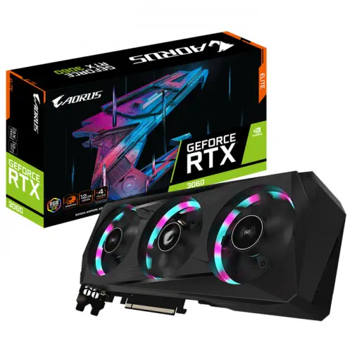 Gigabyte Aorus GeForce RTX 3060 Elite 12G LHR Gaming Ekran Kartı