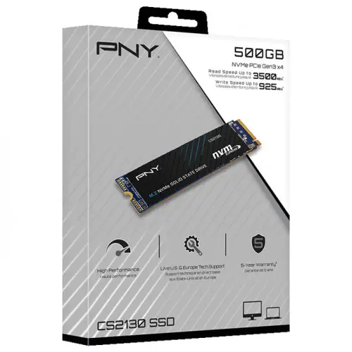 PNY CS2130 M280CS2130-500-RB 500GB PCIe NVMe M.2 SSD Disk