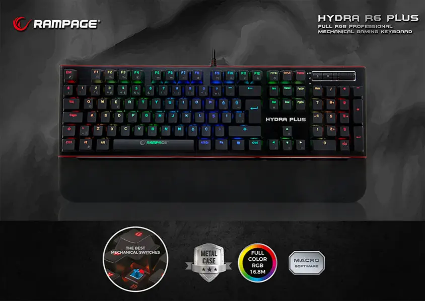 Rampage Hydra R6 Plus Mekanik Kablolu Gaming Klavye