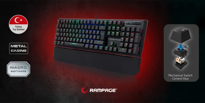 Rampage Hydra R6 Plus Mekanik Kablolu Gaming Klavye