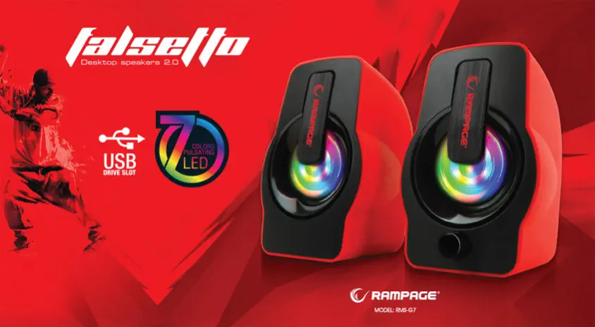 Rampage RMS-G7 Falsetto Kırmızı Multimedia Gaming Hoparlör                                