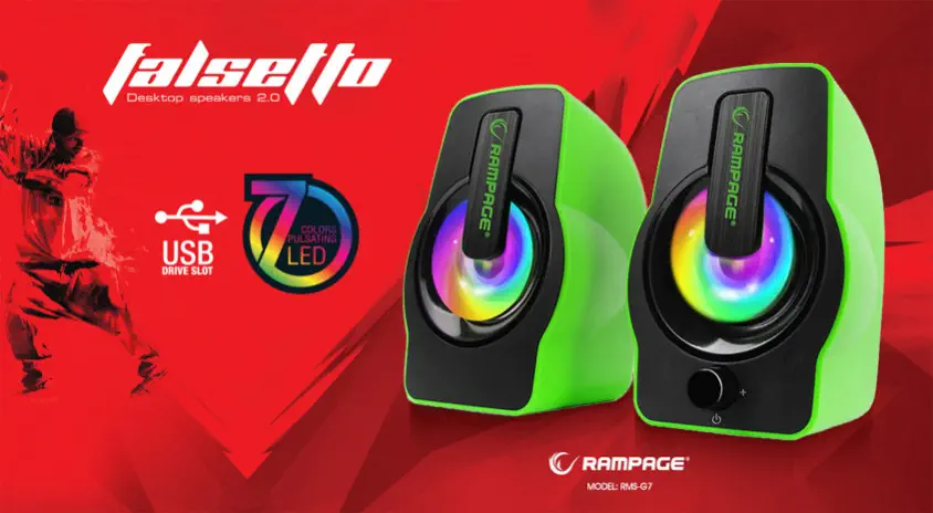 Rampage RMS-G7 Falsetto Yeşil Multimedia Gaming Hoparlör