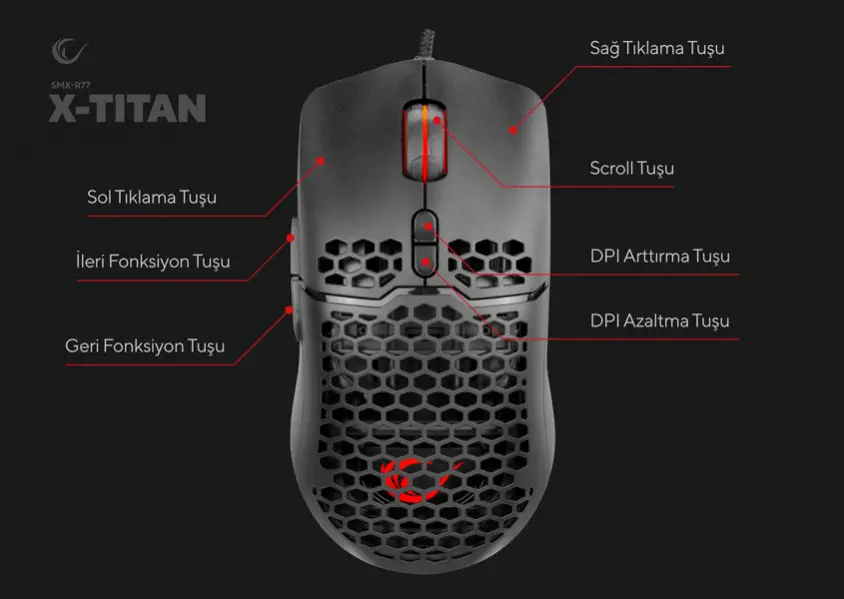 Rampage SMX-R77 X-TITAN Kablolu Gaming Mouse