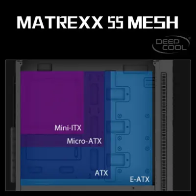 DEEPCOOL MATREXX 55 MESH E-ATX Mid-Tower Gaming Kasa