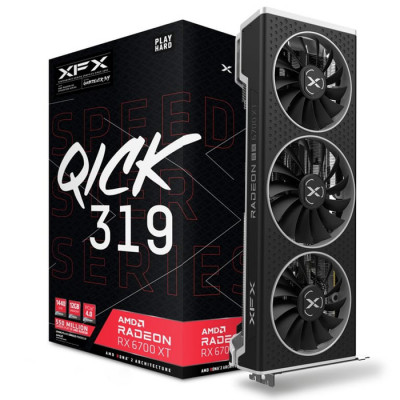 XFX Speedster QICK 319 AMD Radeon RX 6700 XT Black Gaming Ekran Kart