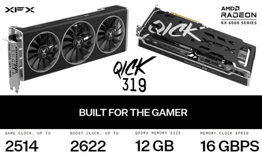 XFX Speedster QICK 319 AMD Radeon RX 6700 XT Ultra Gaming Ekran Kartı