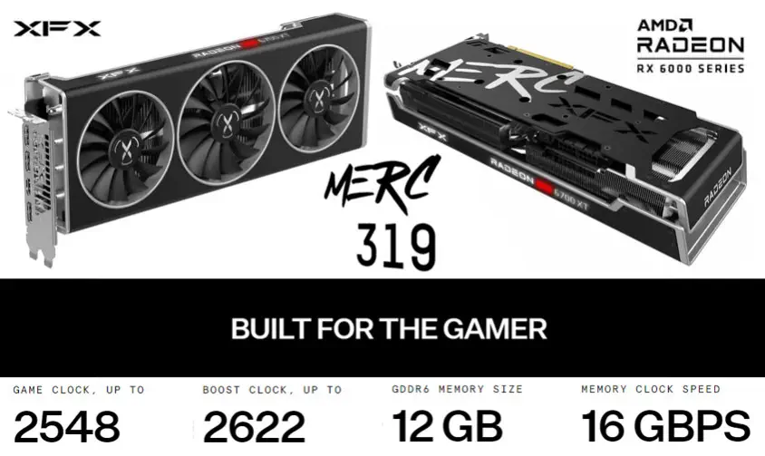 XFX Speedster MERC 319 AMD Radeon RX 6700 XT Black Gaming Ekran Kartı