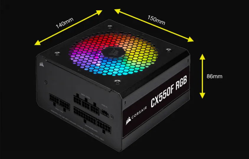 Corsair CX550F RGB CP-9020216-EU 550W Full Modüler Power Supply