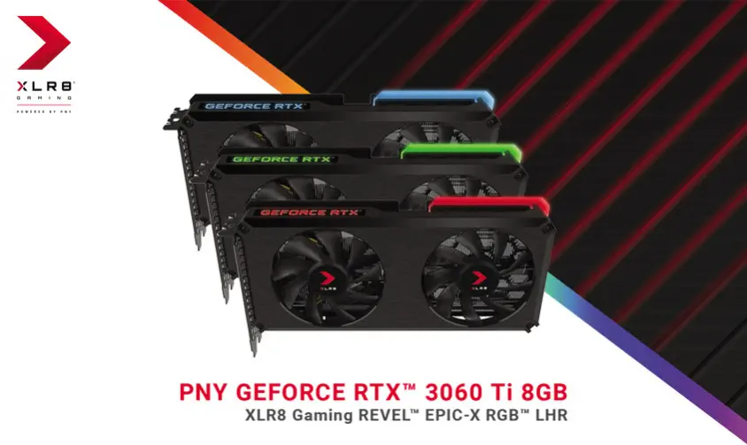 PNY GeForce RTX 3060 Ti 8GB XLR8 Gaming REVEL EPIC-X RGB LHR Gaming Ekran Kartı
