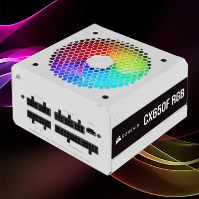 Corsair CX650F RGB White CP-9020226-EU 650W Full Modüler Power Supply