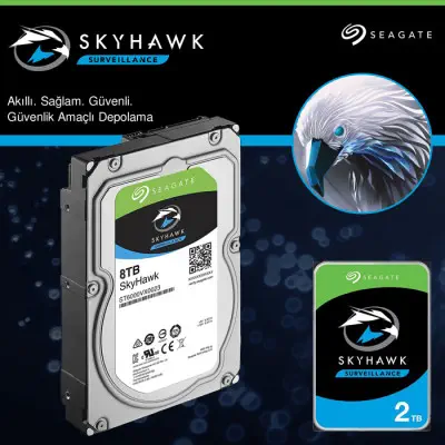 Seagate Skyhawk ST2000VX015 2TB 3.5” SATA 3 Güvenlik Diski