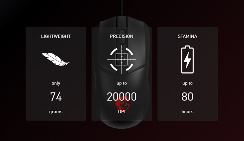 MSI Clutch GM41 Lightweight Wireless Gaming Mouse