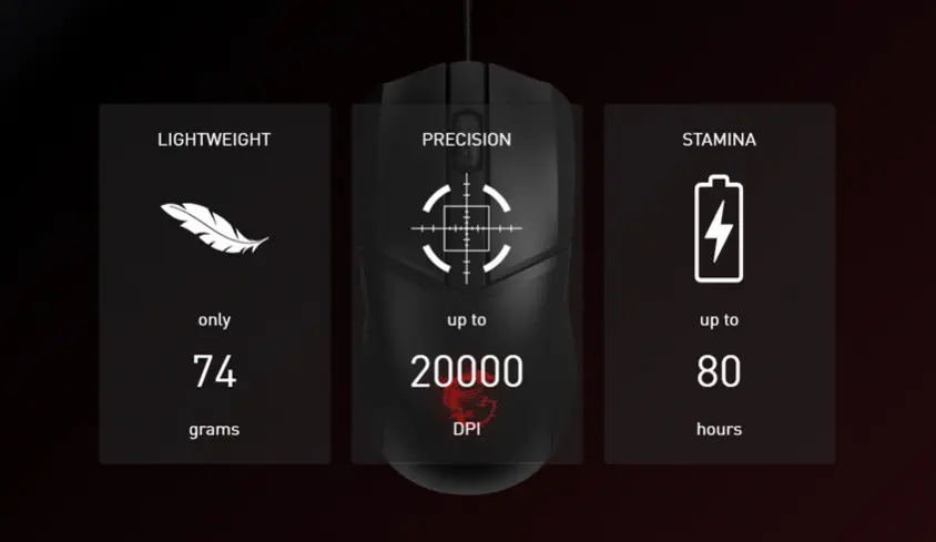 MSI Clutch GM41 Lightweight Wireless Gaming Mouse