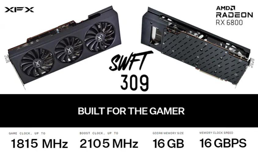 XFX Speedster SWFT 309 AMD Radeon RX 6800 Core BULK Gaming Ekran Kartı