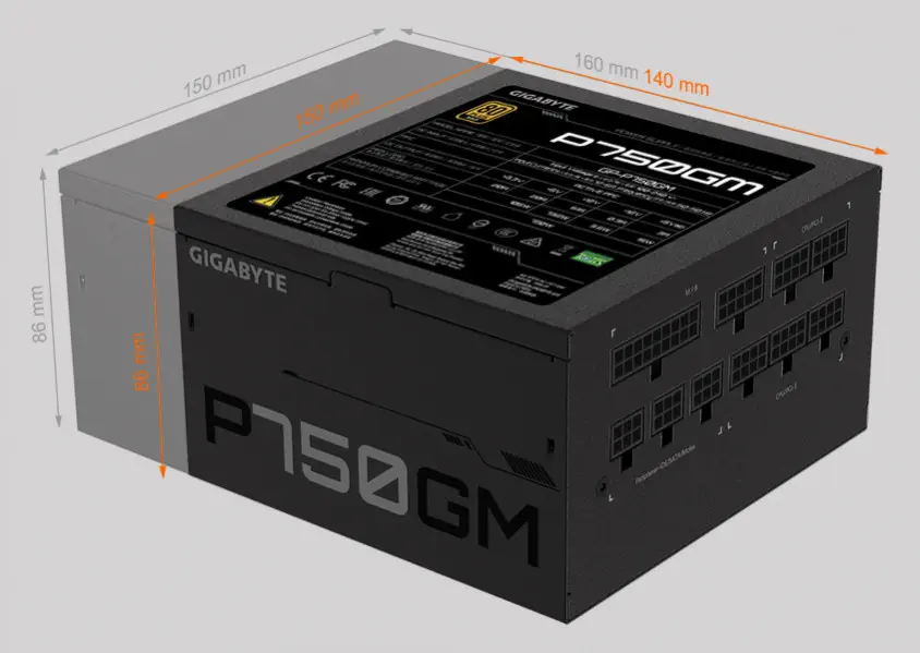 Gigabyte GP-P750GM 750W 80 Plus Gold Full Modüler Power Supply