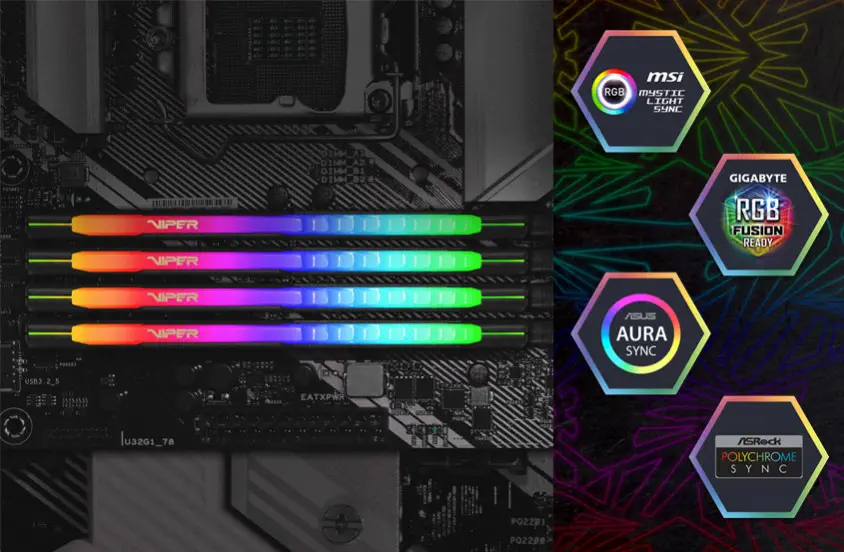 Patriot Viper Steel RGB PVSR416G320C8K 16GB DDR4 3200MHz Gaming Ram