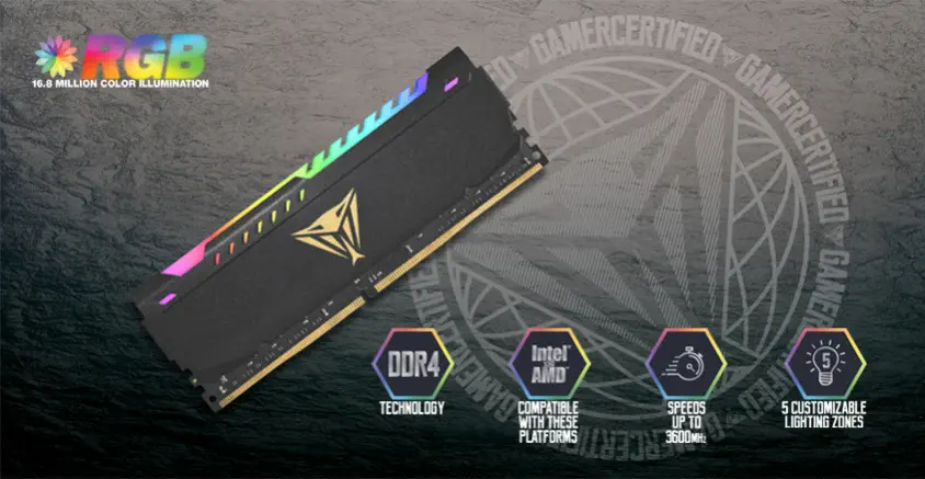 Patriot Viper Steel RGB PVSR416G360C0K 16GB DDR4 3600MHz Gaming Ram