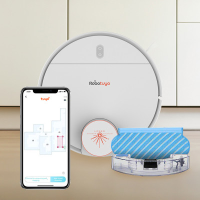 Robotuya RoboLaser Beyaz Robot Süpürge (Türkçe Dil Desteği) - Distribütör Garantili