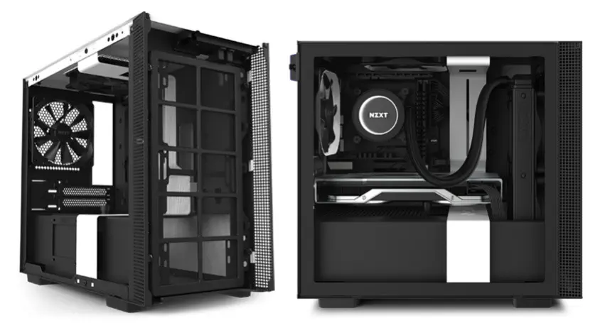 NZXT H210 CA-H210B-W1 Mat Beyaz/Siyah Mini-ITX Mini-Tower Gaming Kasa