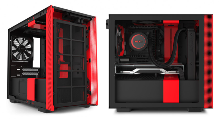 NZXT H210 CA-H210B-BR Mat Siyah/Kırmızı Mini-ITX Mini-Tower Gaming Kasa