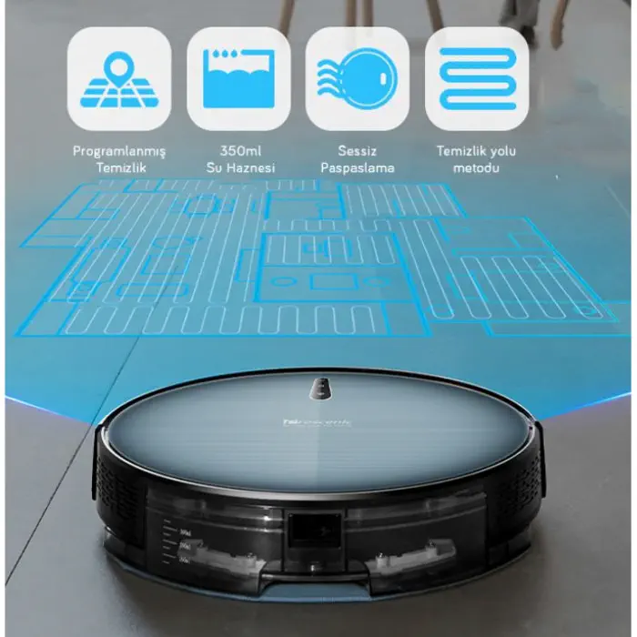 Proscenic 830T Mop Akıllı Robot Süpürge ve Paspas