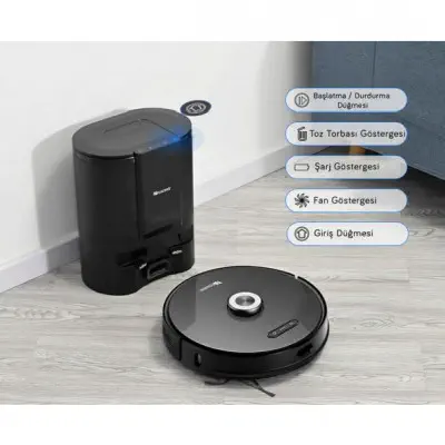 Proscenic M8 Pro Akıllı Çöp İstasyonlu Robot Vacuum&Mop Süpürge