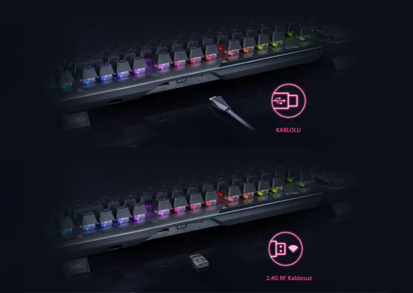 Asus ROG Claymore II Optik Mekanik Kablosuz Gaming Klavye