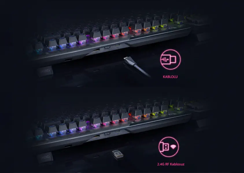 ASUS ROG Claymore II Optik Mekanik Kablosuz Gaming Klavye