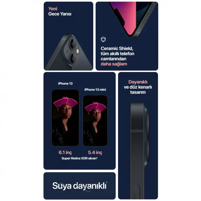 iPhone 13 128GB MLPF3TU/A Gece Yarısı Cep Telefonu